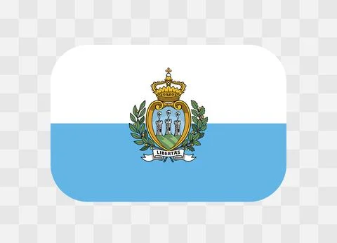 Rounded rectangle flag of San Marino Stock Illustration