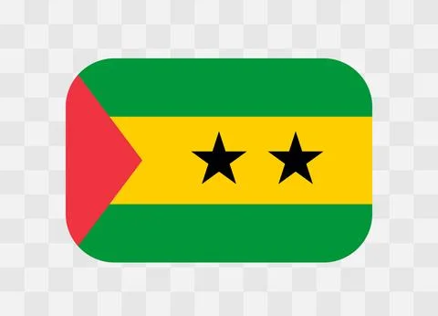 Rounded rectangle flag of Sao Tome and Principe Stock Illustration