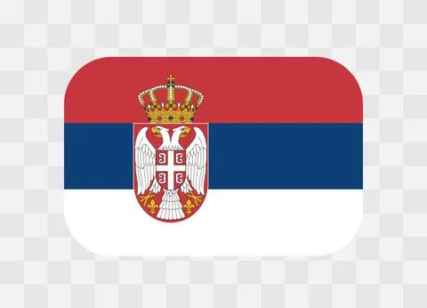 Rounded rectangle flag of Serbia 스톡 일러스트