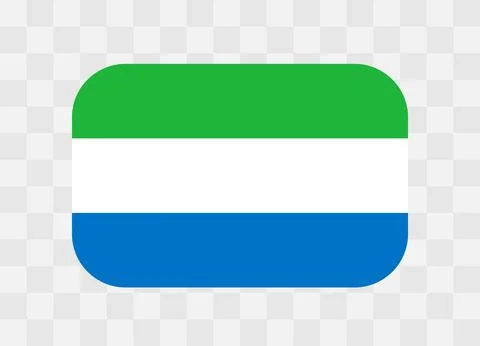 Rounded rectangle flag of Sierra Leone Stock Illustration