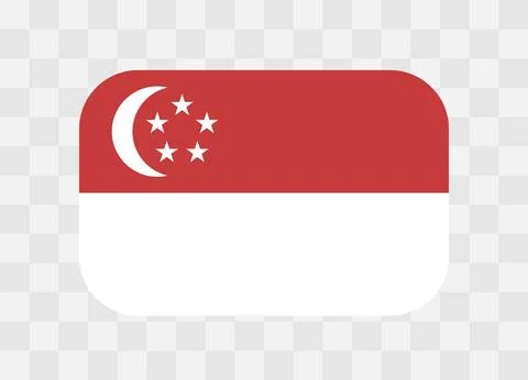 Rounded rectangle flag of Singapore Stock Illustration