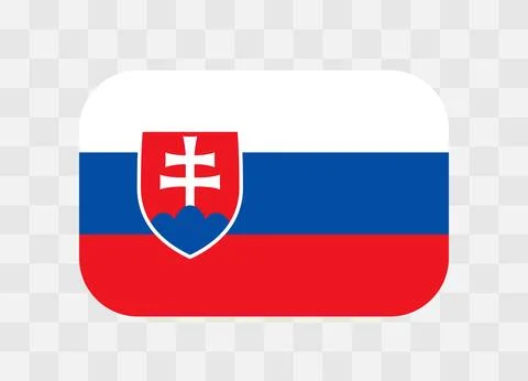 Rounded rectangle flag of Slovakia 스톡 일러스트