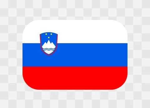 Rounded rectangle flag of Slovenia Stock Illustration