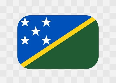 Rounded rectangle flag of Solomon Islands Stock Illustration