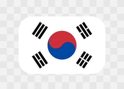 Rounded rectangle flag of South Korea 스톡 일러스트