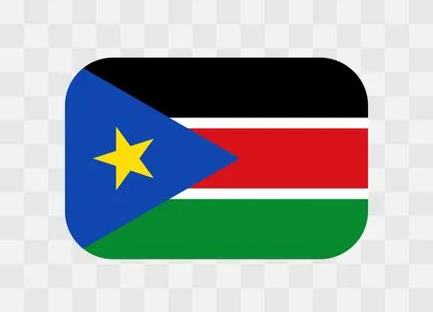 Rounded rectangle flag of South Sudan Illustrazione stock