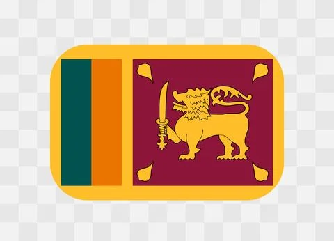 Rounded rectangle flag of Sri Lanka Stock Illustration