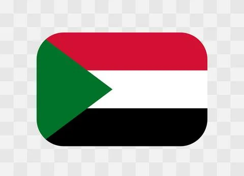 Rounded rectangle flag of Sudan Stock Illustration