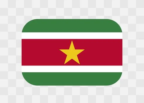 Rounded rectangle flag of Suriname Illustrazione stock