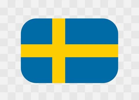 Rounded rectangle flag of Sweden 스톡 일러스트