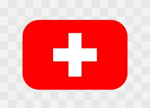 Rounded rectangle flag of Switzerland Illustrazione stock