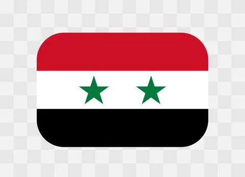 Rounded rectangle flag of Syria Illustrazione stock