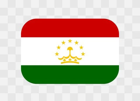 Rounded rectangle flag of Tajikistan イラスト素材