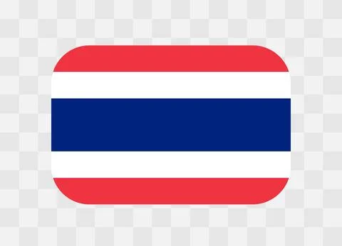 Rounded rectangle flag of Thailand 스톡 일러스트