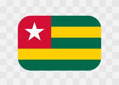 Rounded rectangle flag of Togo Stock Illustration