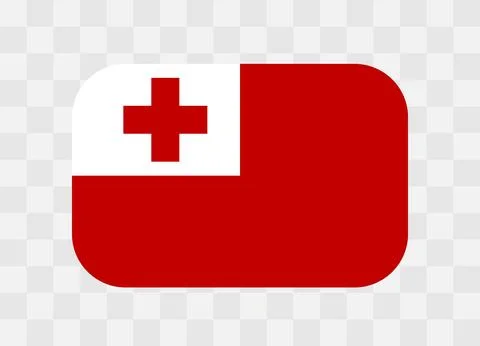 Rounded rectangle flag of Tonga Stock Illustration