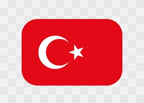 Rounded rectangle flag of Turkey Illustrazione stock
