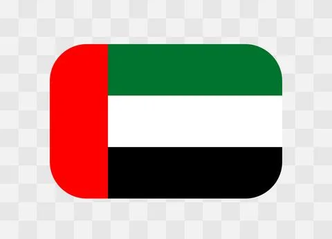 Rounded rectangle flag of United Arab Emirates Stock Illustration