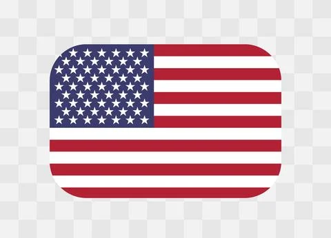 Rounded rectangle flag of United States of America Stock Illustration