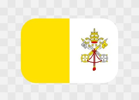 Rounded rectangle flag of Vatican City Illustrazione stock