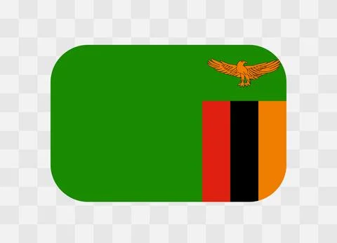 Rounded rectangle flag of Zambia Illustrazione stock