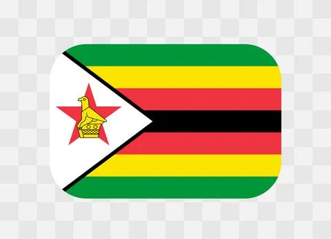 Rounded rectangle flag of Zimbabwe 스톡 일러스트