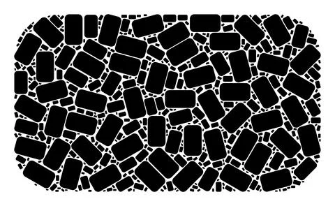Rounded Rectangle Fractal Icon Composition of Self Icons Illustrazione stock