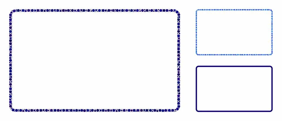 Rounded rectangle frame Composition Icon of Spheric Items 스톡 일러스트