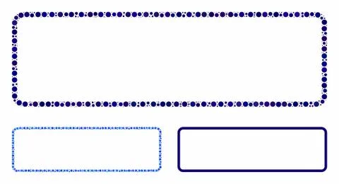 Rounded Rectangle Frame Composition Icon of Circle Dots Stock Illustration
