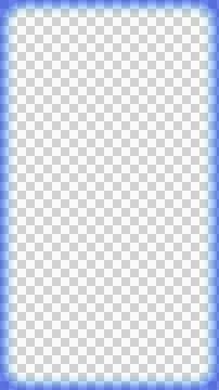 Rounded rectangle frame is glowing neon blue in flat design transparent Stock Illustration