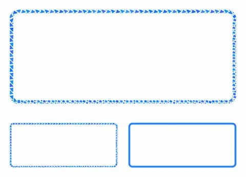 Rounded rectangle frame Mosaic Icon of Rugged Items Stock Illustration