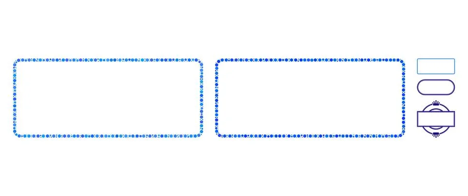 Rounded Rectangle Frame Mosaic Icon of Round Dots Stock Illustration