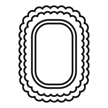 Rounded rectangle frame with scalloped border enhancing visual appeal Stock Illustration