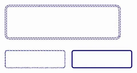 Rounded Rectangle Frame Vector Mesh Carcass Model and Triangle Mosaic Icon Illustrazione stock