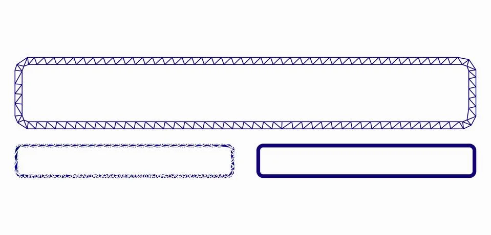 Rounded Rectangle Frame Vector Mesh Carcass Model and Triangle Mosaic Icon イラスト素材