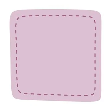 Rounded rectangle label vector illustration with pastel color and stitched .. Stock Illustration