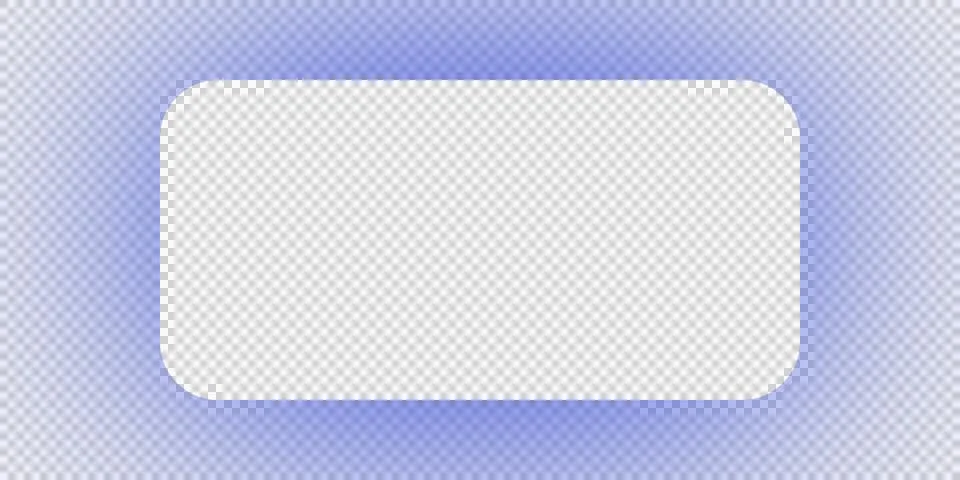 Rounded Rectangle Pill Button Frame with Soft Blue Glow Border Isolated PNG UI E Stock Illustration