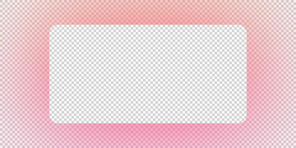 Rounded Rectangle Pill Button Frame with Soft Pink Glow Border Isolated PNG UI E Stock Photos