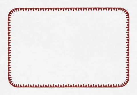 Rounded Rectangle with Serrated Maroon Border Illustrazione stock