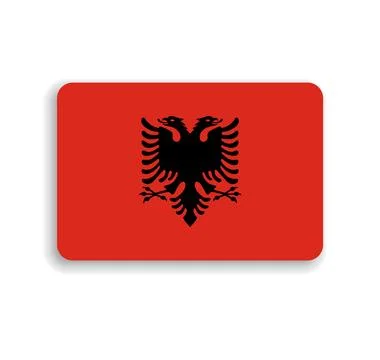 Rounded rectangle vector flag of Albania Stock Illustration