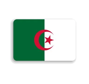 Rounded rectangle vector flag of Algeria イラスト素材
