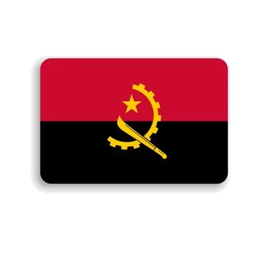 Rounded rectangle vector flag of Angola イラスト素材