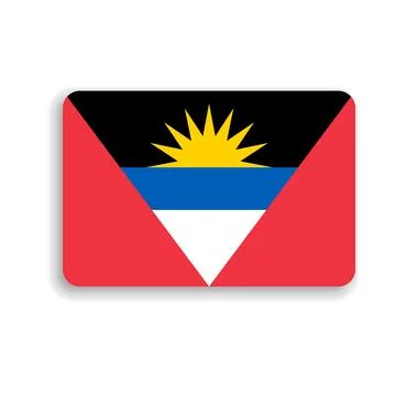 Rounded rectangle vector flag of Antigua and Barbuda Stock Illustration