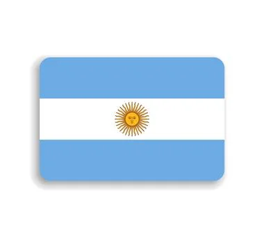 Rounded rectangle vector flag of Argentina Stock Illustration