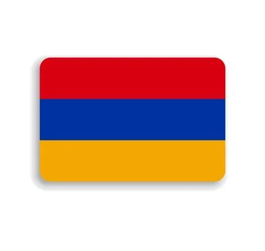 Rounded rectangle vector flag of Armenia Stock Illustration