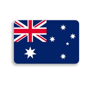 Rounded rectangle vector flag of Australia 스톡 일러스트