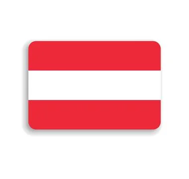 Rounded rectangle vector flag of Austria Stock Illustration