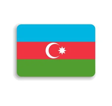 Rounded rectangle vector flag of Azerbaijan Stock Illustration