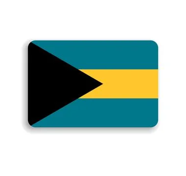 Rounded rectangle vector flag of Bahamas Stock Illustration