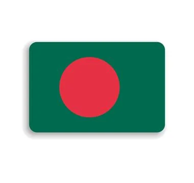 Rounded rectangle vector flag of Bangladesh 스톡 일러스트